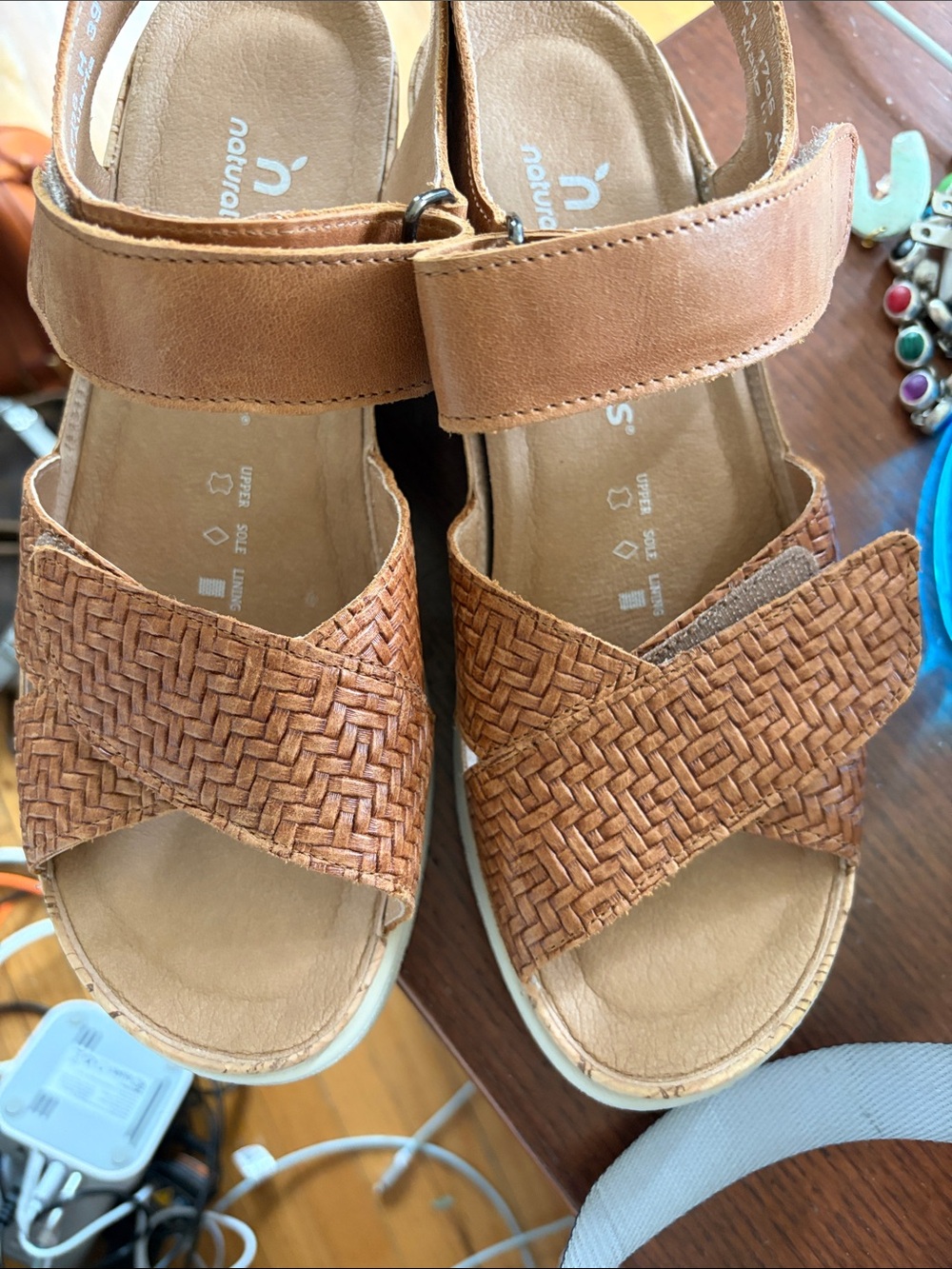 Brown Woven Strap Sandals